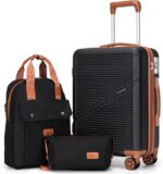 3-Piece Carry On Luggage Set 22x14x9 Airline Approved, 20 Inch Lightweight ABS S... - Image 2