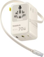 Baseus 70W Universal Travel Adapter with Retractable Cable, 6-in-1 International... - Image 2