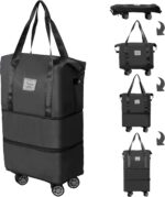Finnhomy 50L Expandable Rolling Duffel Bag with Wheels Foldable Duffel Bag for T... - Image 2