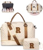Initial Duffle Bag, Personalized Weekender Bag with Shoulder Strap, Monogram Ove... - Image 2