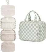 Narwey Hanging Toiletry Bag for Women Travel Checkered Makeup Bag Organizer Toil... - Image 2