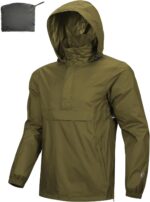 Outdoor Ventures Men's Rain Jacket Waterproof Lightweight Packable Rain Pullover... - Image 2