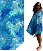 Thin Lightweight Microfiber Beach Towel Sand Free Quick Dry Absorbent Compact To... - Image 2