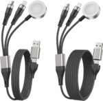 Travel Essentials 2Pack 2/6FT Multi Fast Charging Cable for Apple Watch Charger/... - Image 2