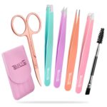 TsMADDTs 6 pcs Tweezers Set for Women, Eyebrow Tweezers with Curved Scissor for ... - Image 2